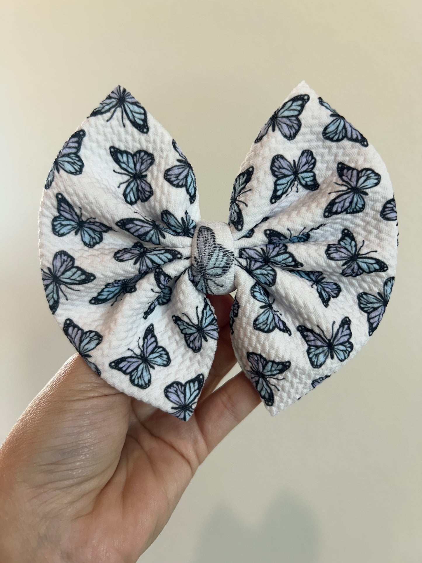 BIG CLIP BOW - PURPLE BUTTERFLIES