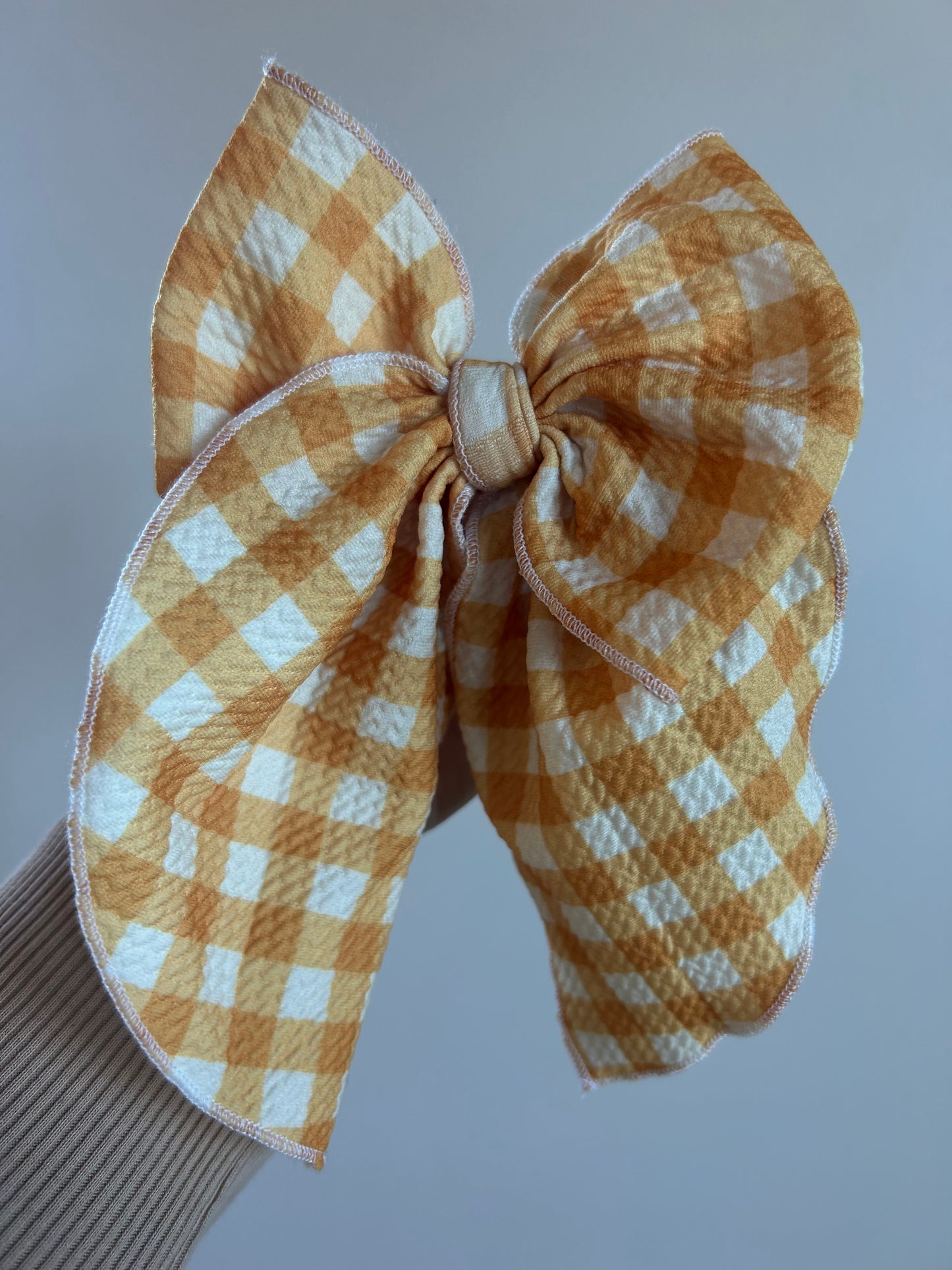 SAILOR BOW - READY TO SHIP - MUSTARD GINGHAM