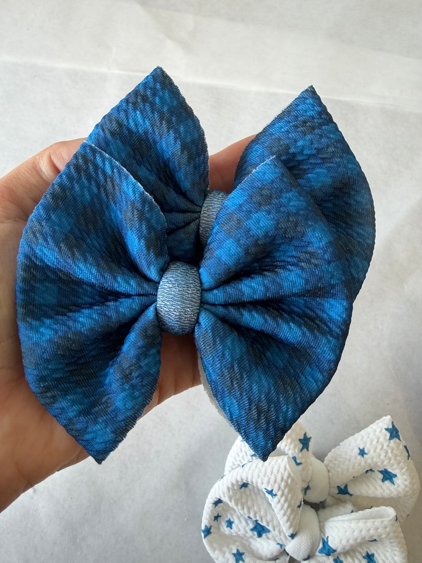 4TH OF JULY PIGGIES - BLUE PLAID