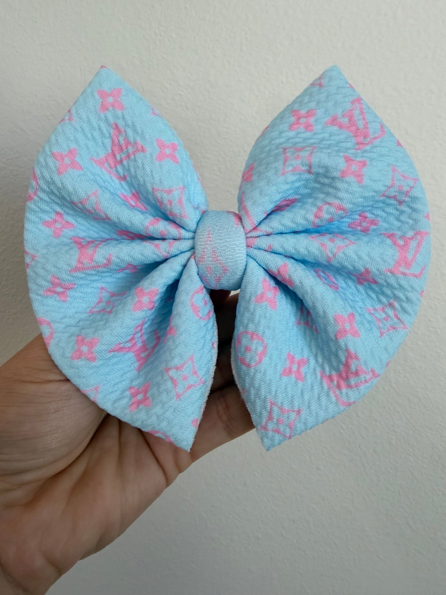 BIG CLIP BOW - BOUJEE BUBBLE GUM/ BLUE