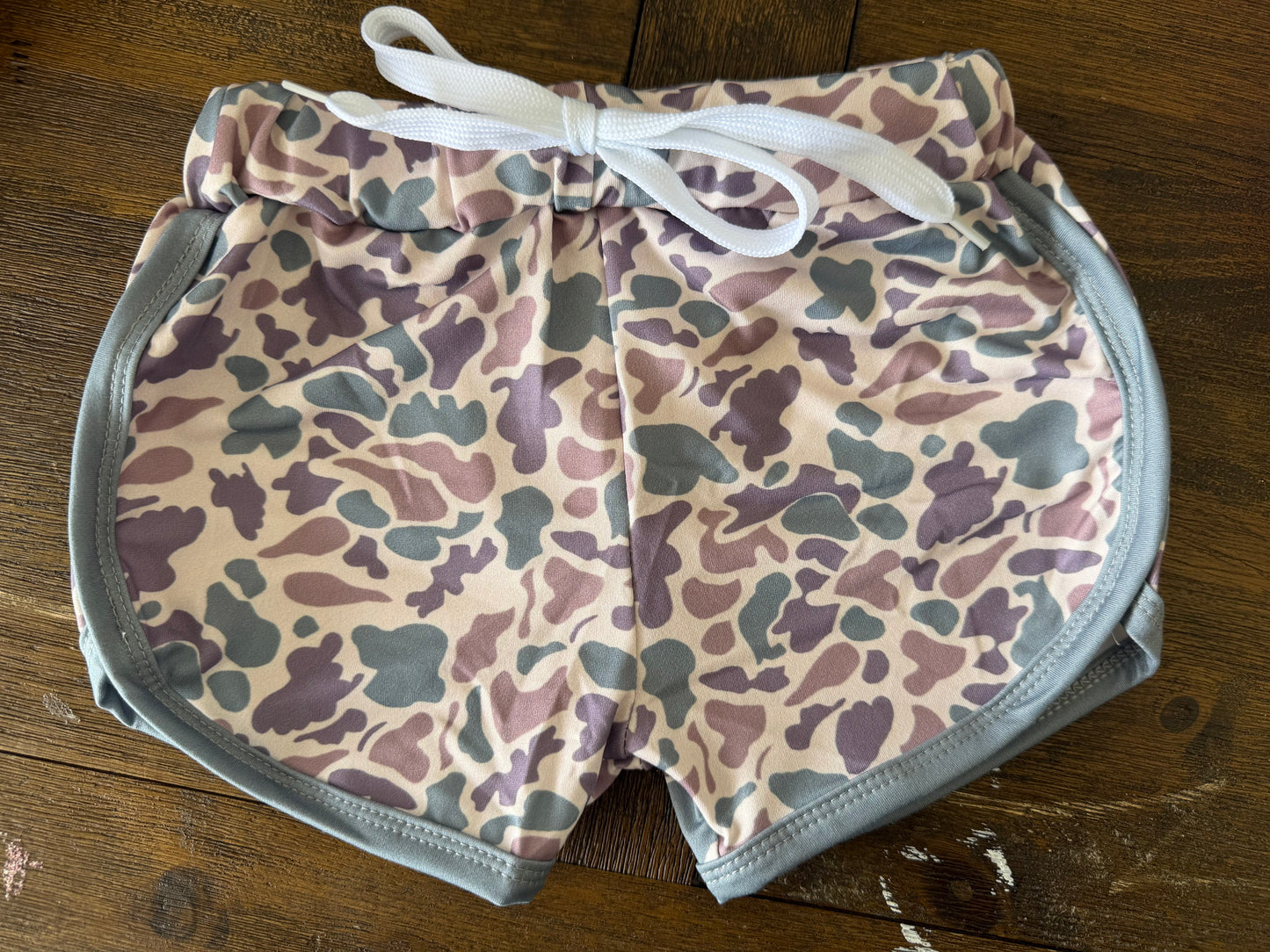 READY TO SHIP SHORTS - TAN CAMO