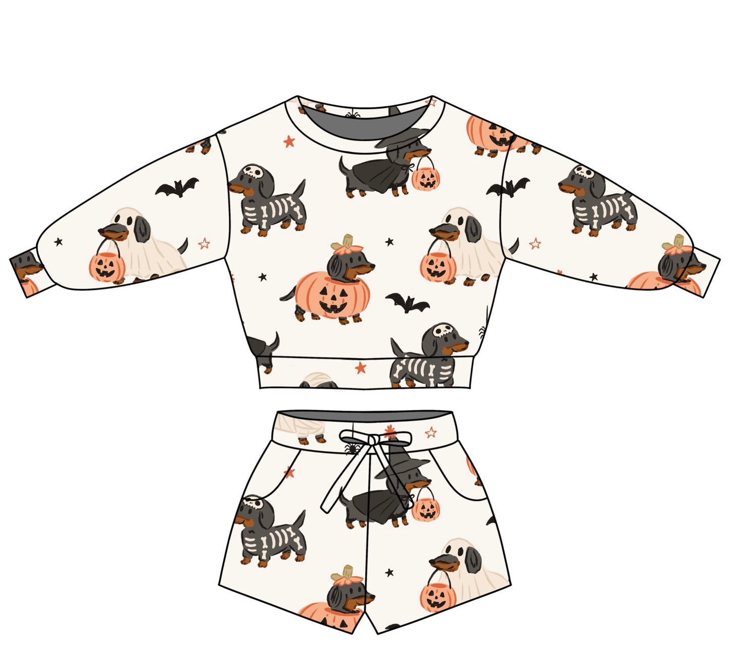 HALLOWEEN LOUNGE SET PRE ORDER - WEINER DOG SCARIES