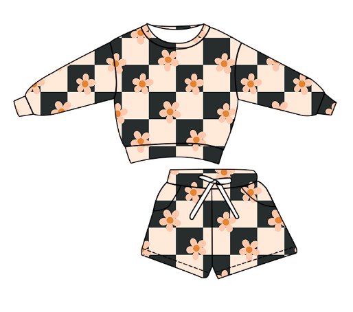 LOUNGE SET - RIBBED BAMBOO - PRE ORDER - CHECKERED DAISY