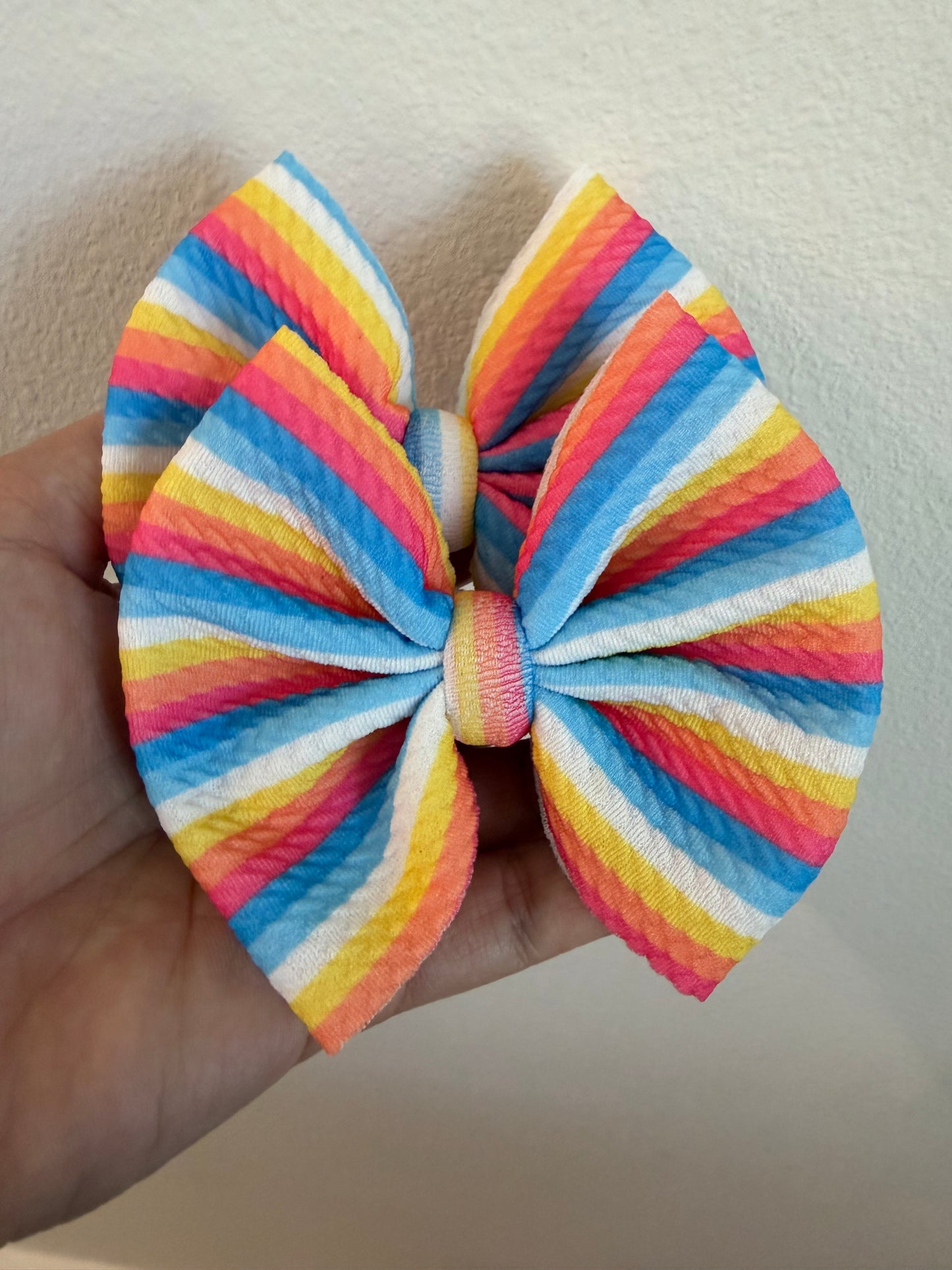 PIGGIE CLIPS - YELLOW/BLUE/ RED STRIPE
