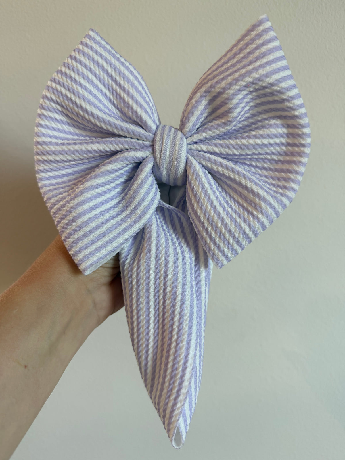 BOW - STRIPED LIGHT PURPLE