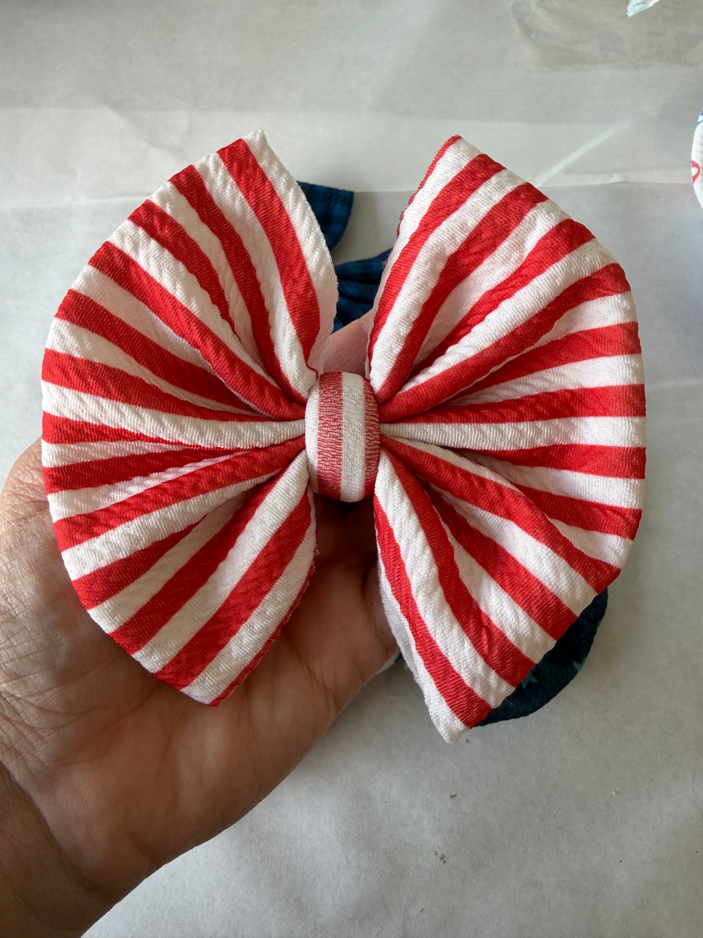 4TH OF JULY - BIG CLIP - RED AND WHITE STRIPE
