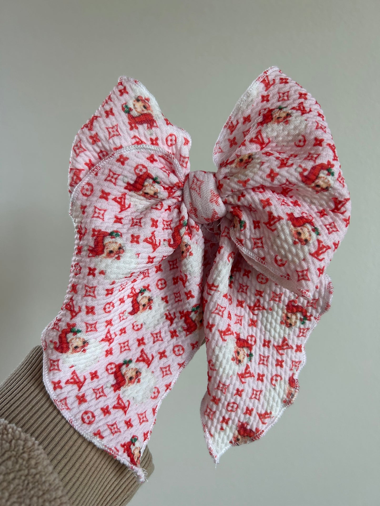 SAILOR BOW - READY TO SHIP - PINK/RED BOUJEE SANTA