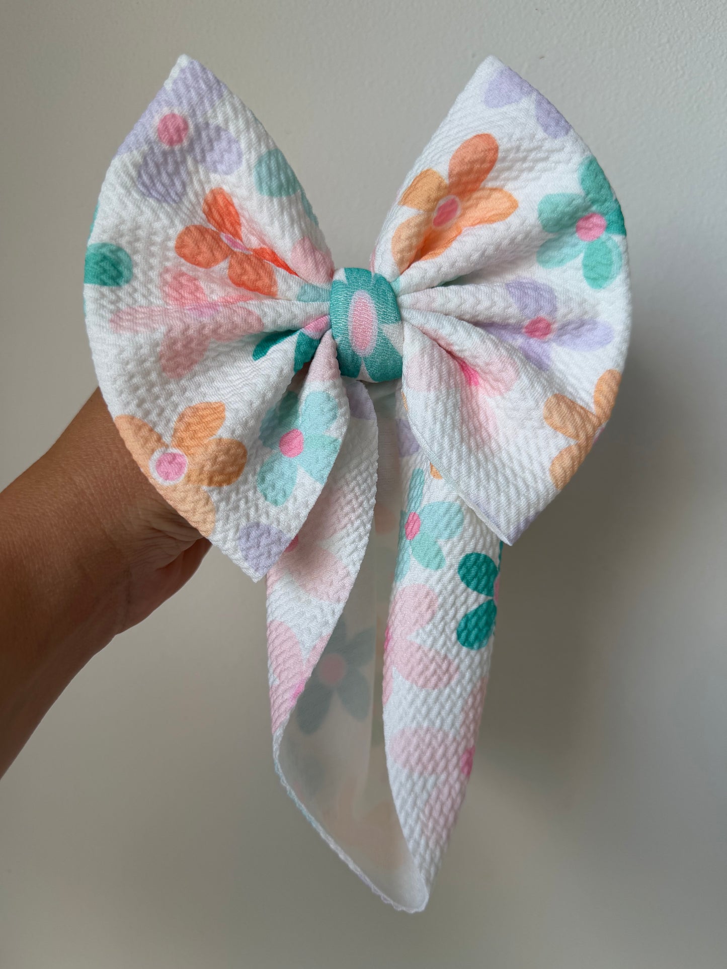 BABY REGULAR BOW- PASTEL FLOWERS