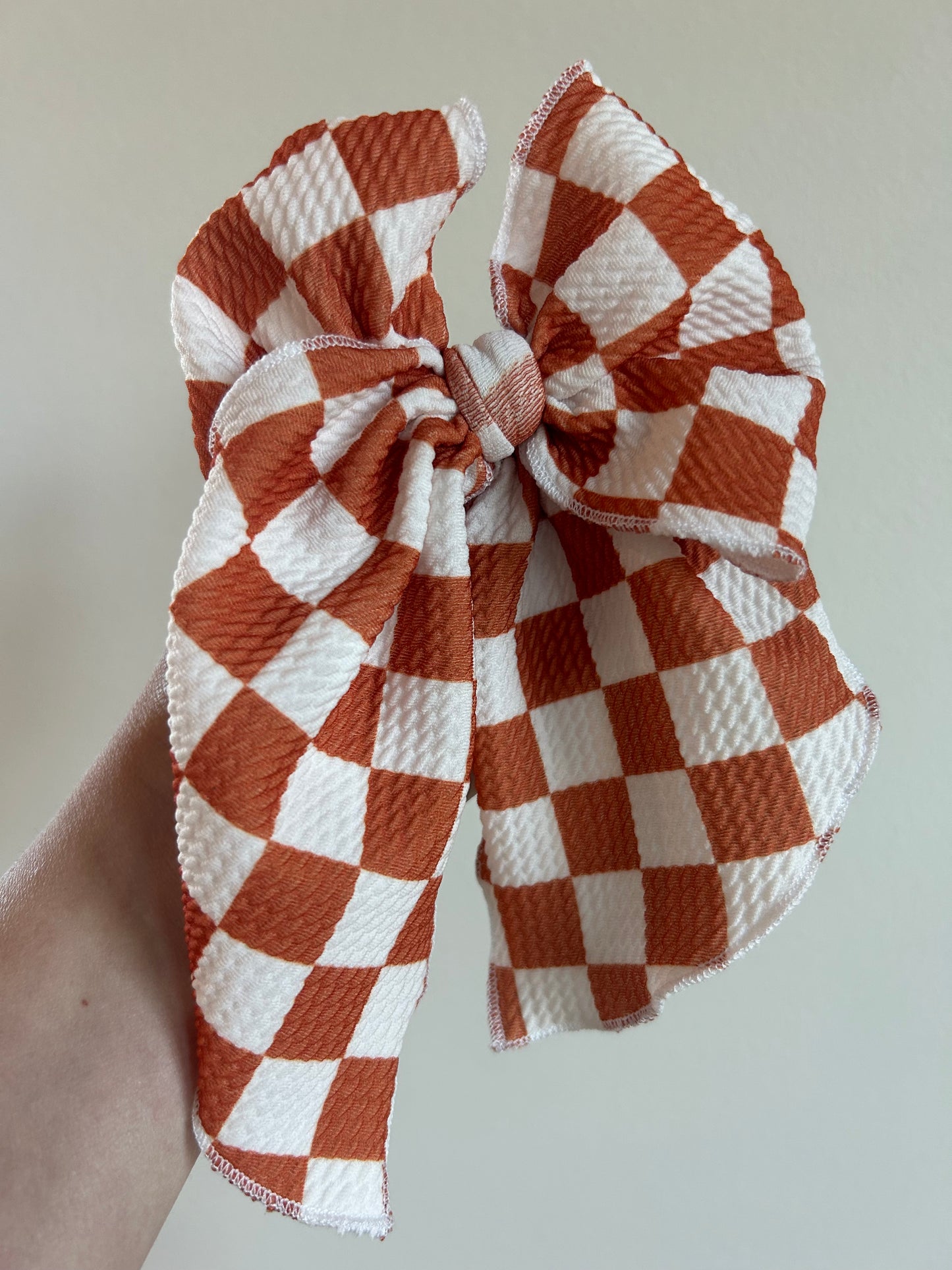 SAILOR BOW - READY TO SHIP - BURNT ORANGE CHECKERED