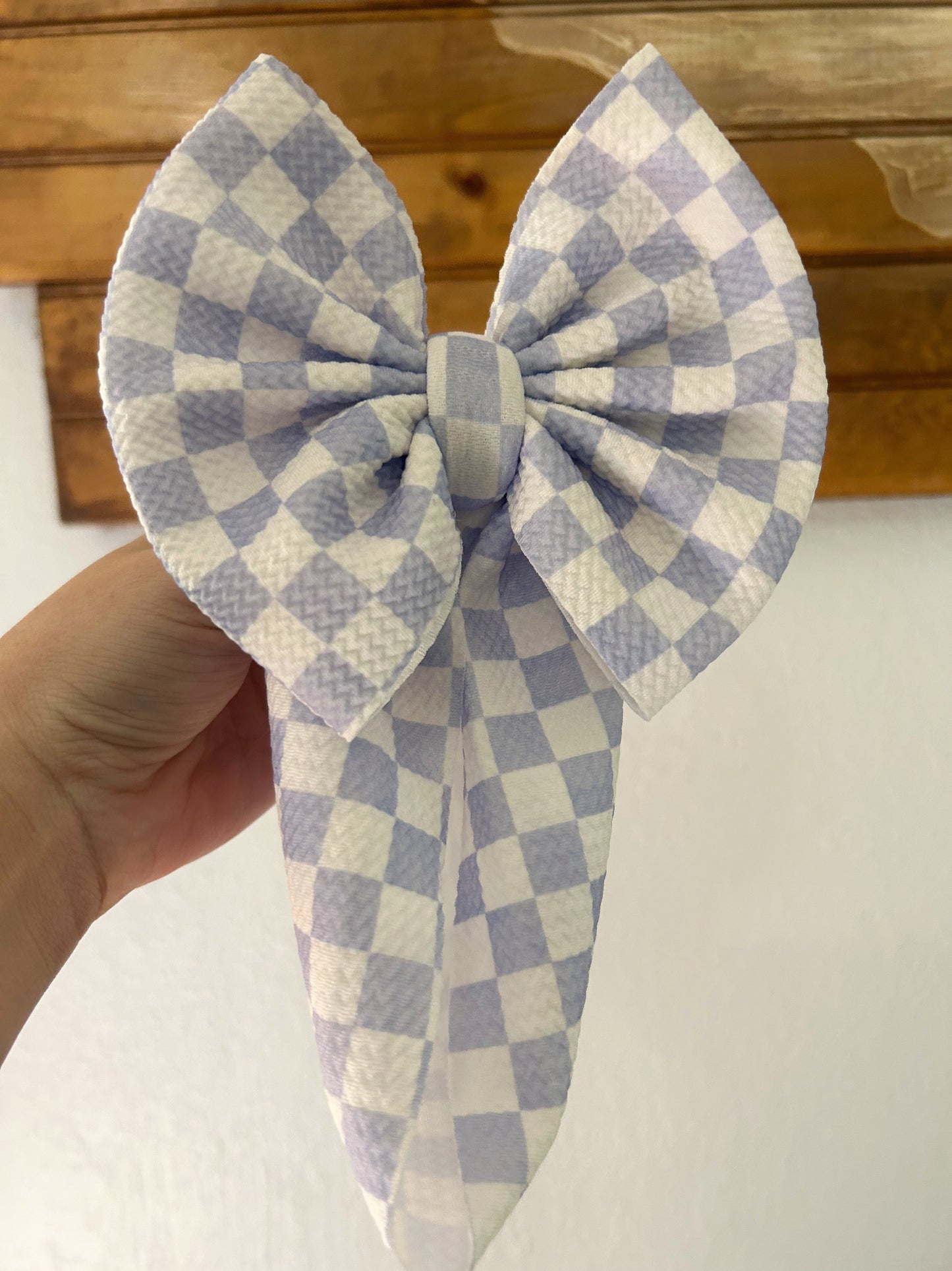 BOW -PERIWINKLE CHECKERED