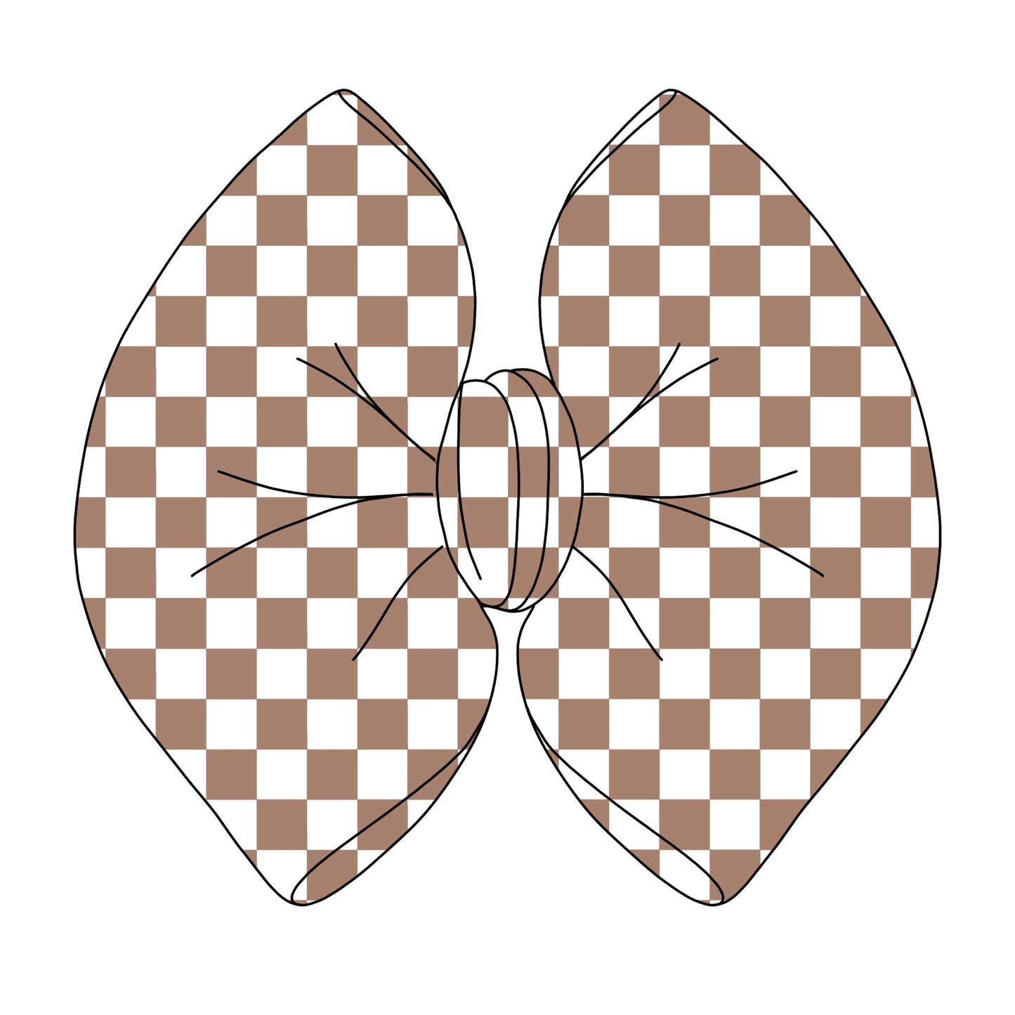 BOW - TAN/WHITE CHECKERED