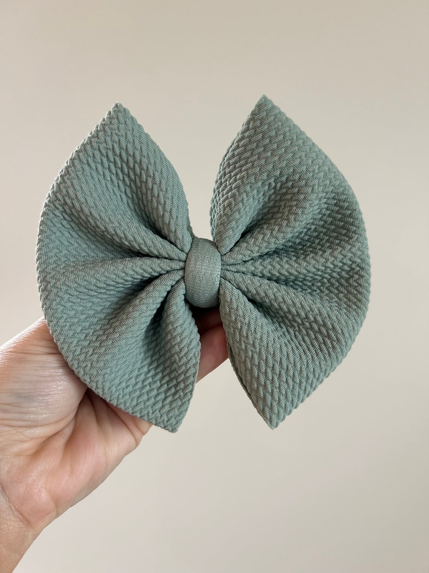 BIG CLIP BOW - SAGE