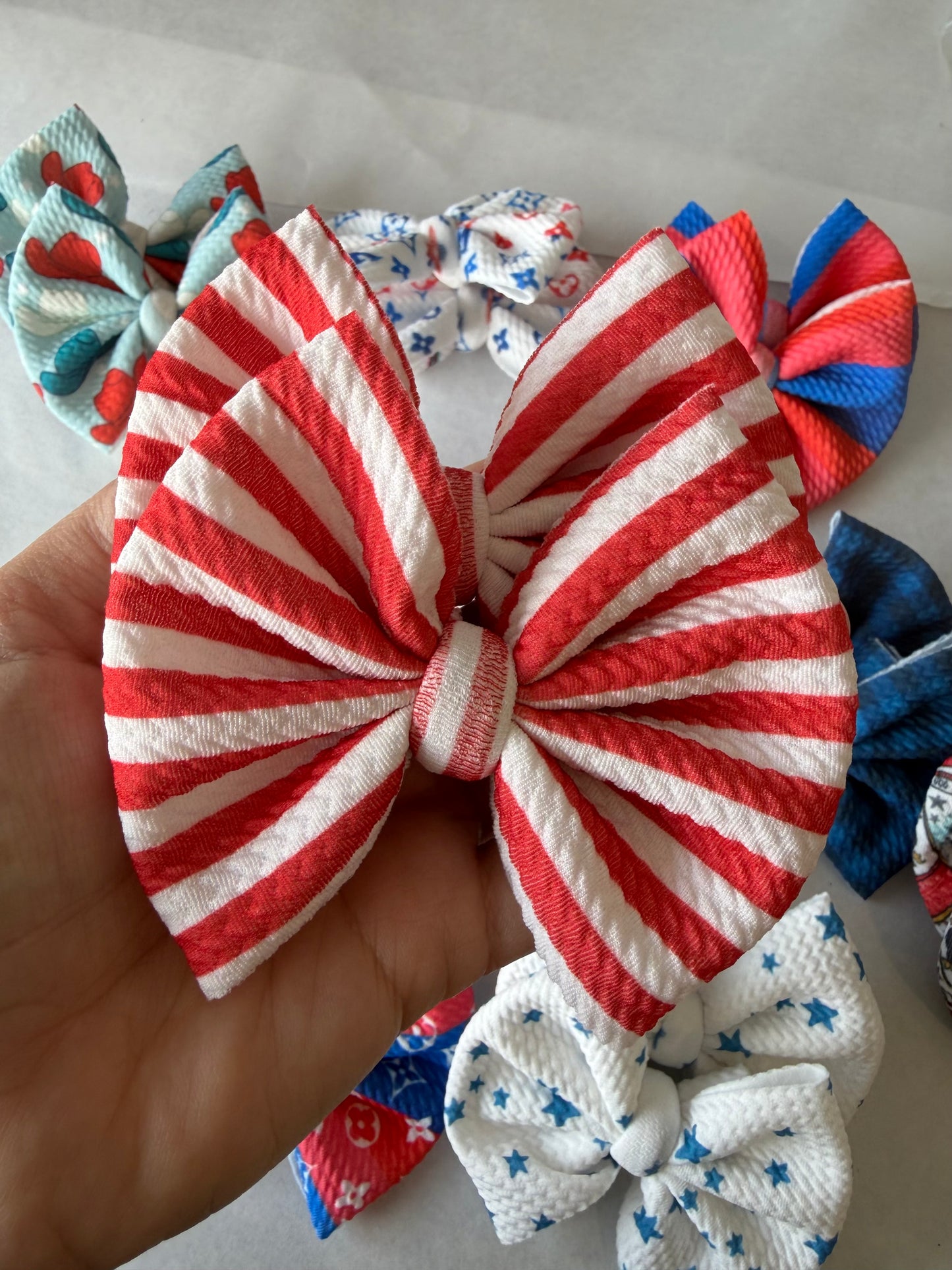 4TH OF JULY PIGGIES - RED AND WHITE STRIPE