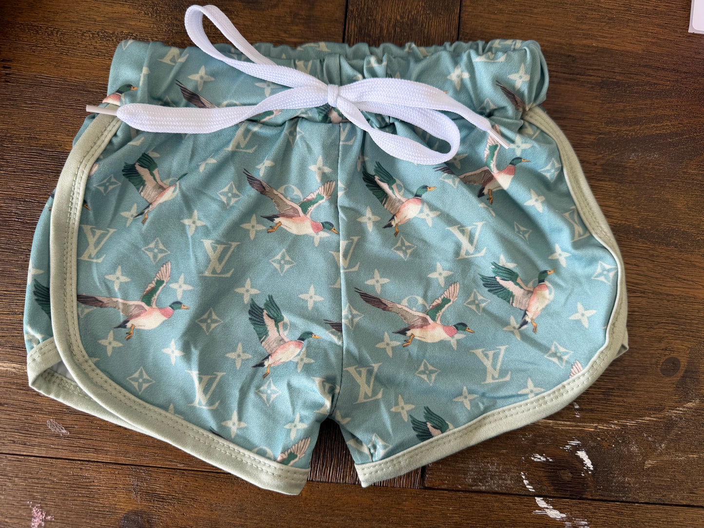READY TO SHIP SHORTS - GREEN DUCKS