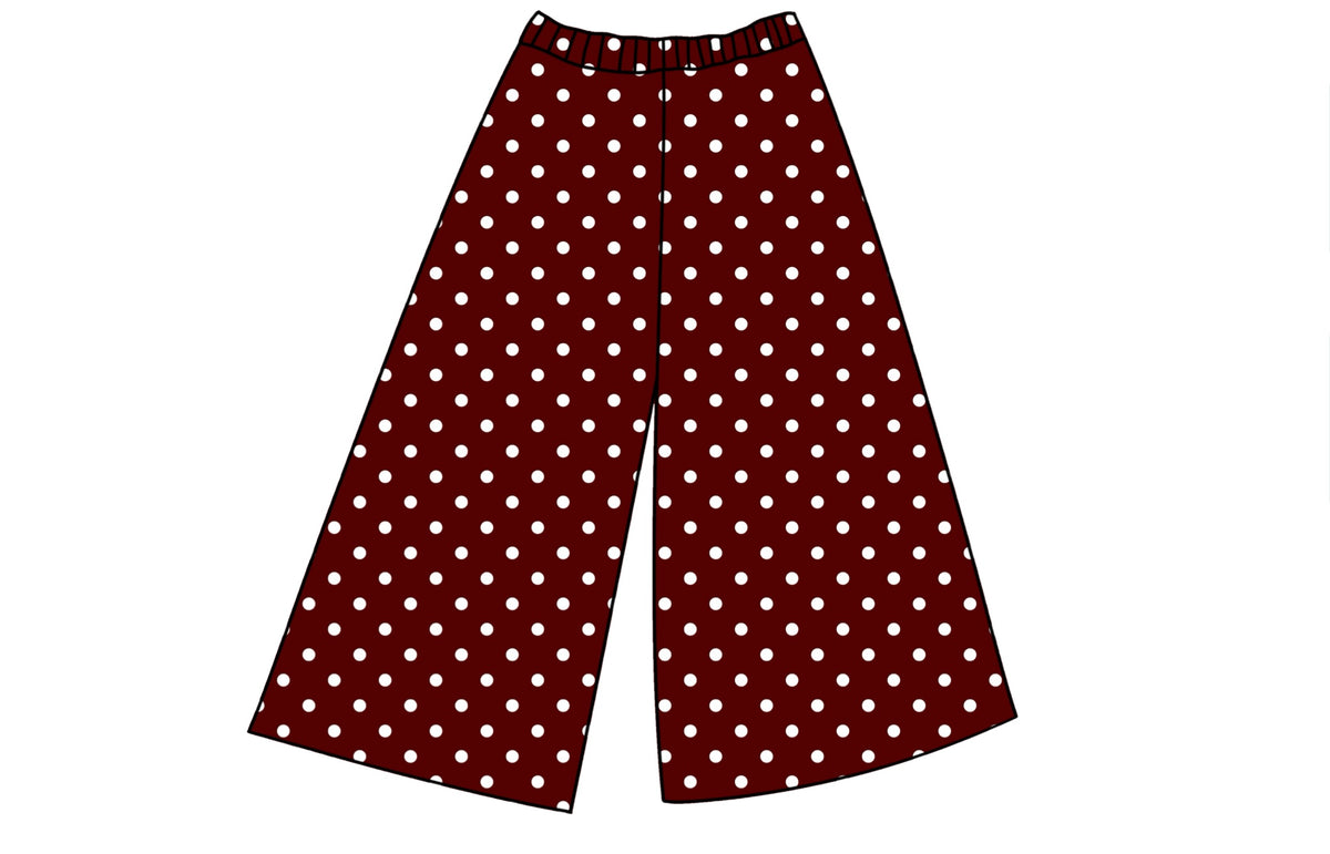 FALL PRE ORDER - LOUNGE PANTS - MAROON DOTS
