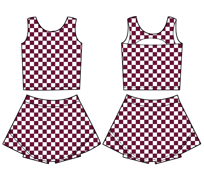 GAME DAY ATHLETIC SET - MAROON/WHITE