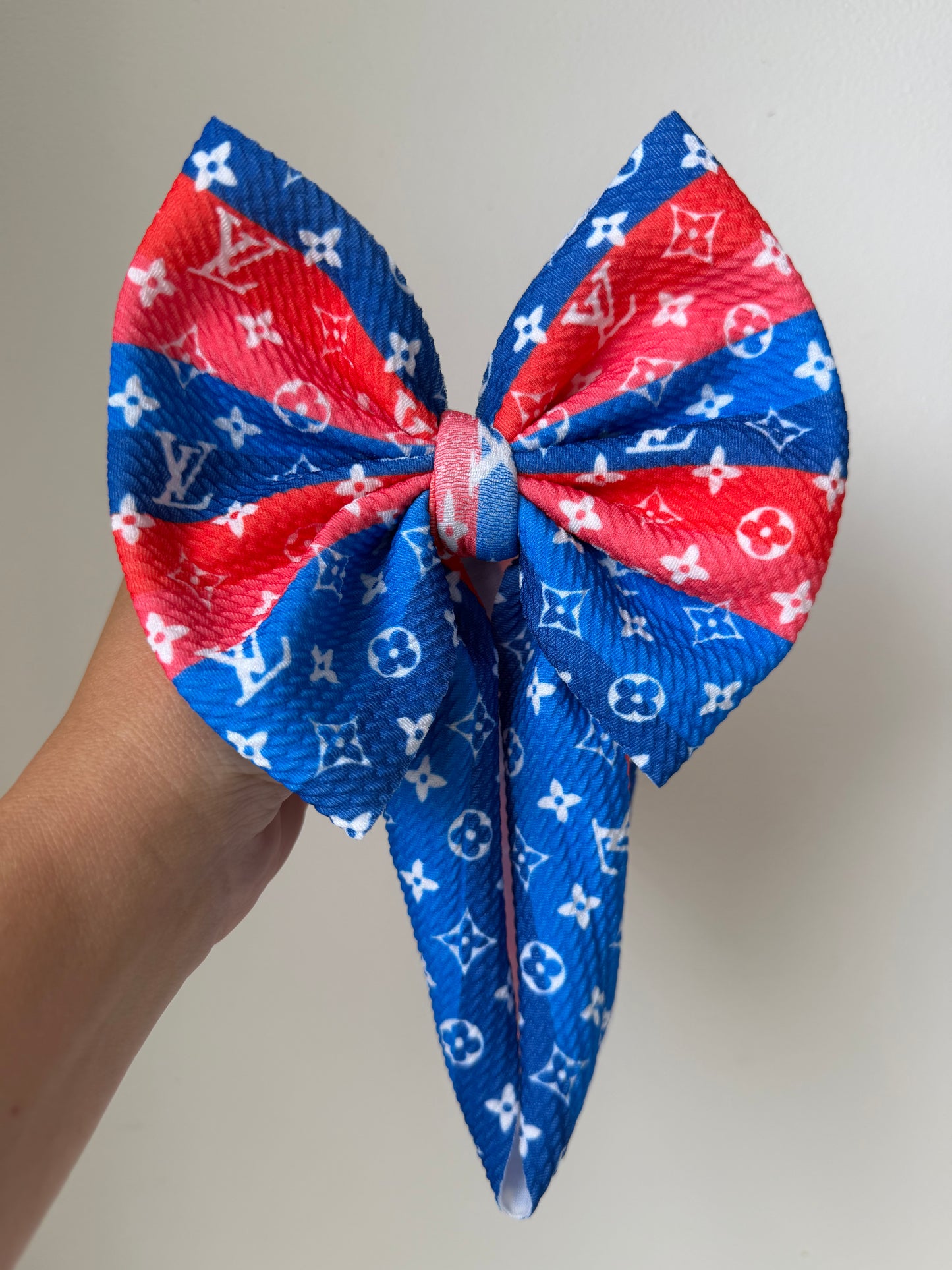 BABY REGULAR BOW - 4TH OF JULY - BOUJEE RED.WHITE.BLUE STRIPE