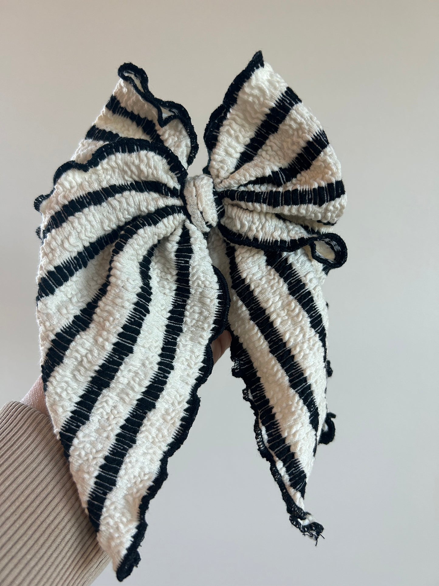 SAILOR BOW - READY TO SHIP - BLACK WHITE STRIPE
