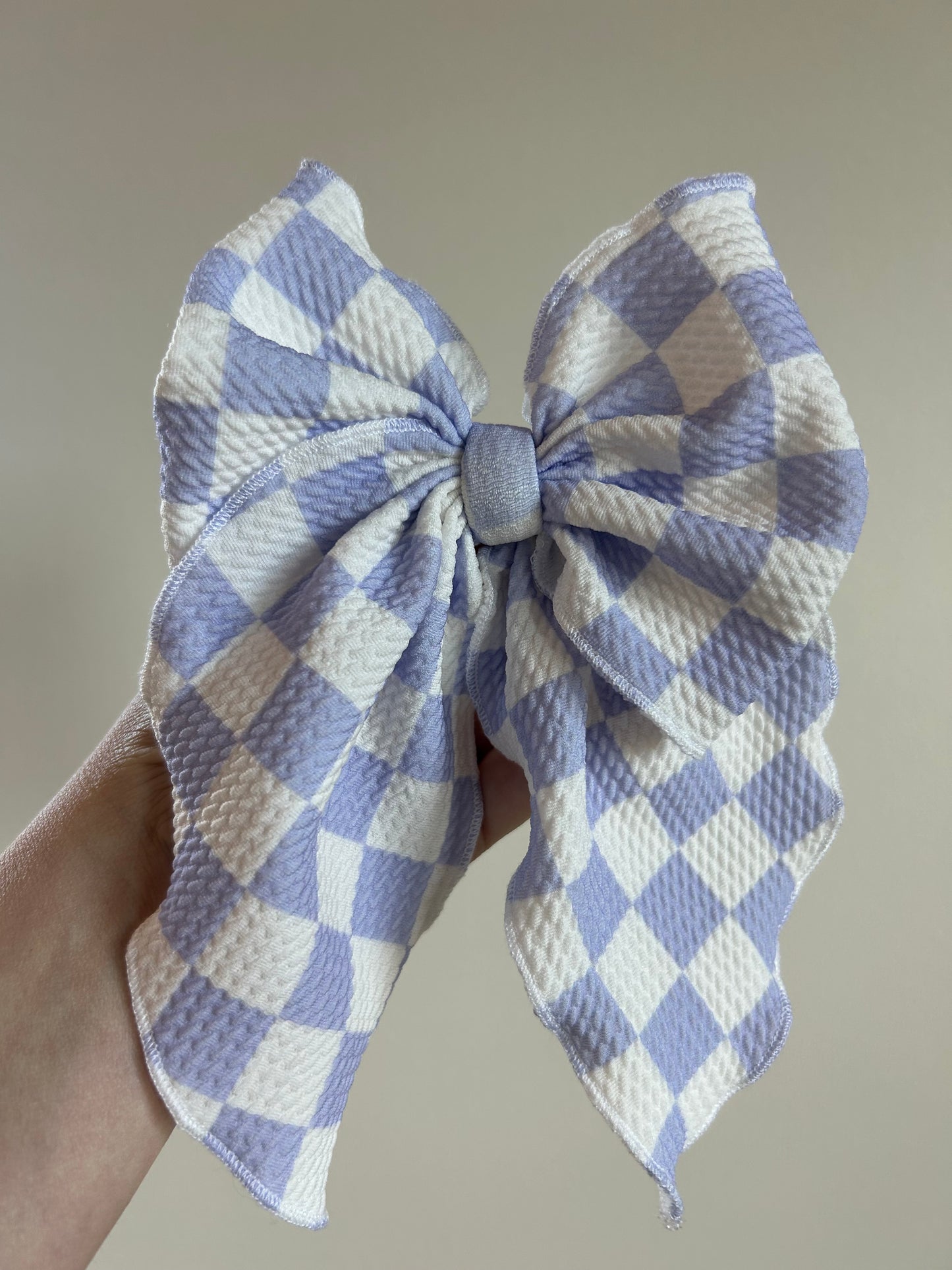 SAILOR BOW - READY TO SHIP - LIGHT PURPLE CHECKERED
