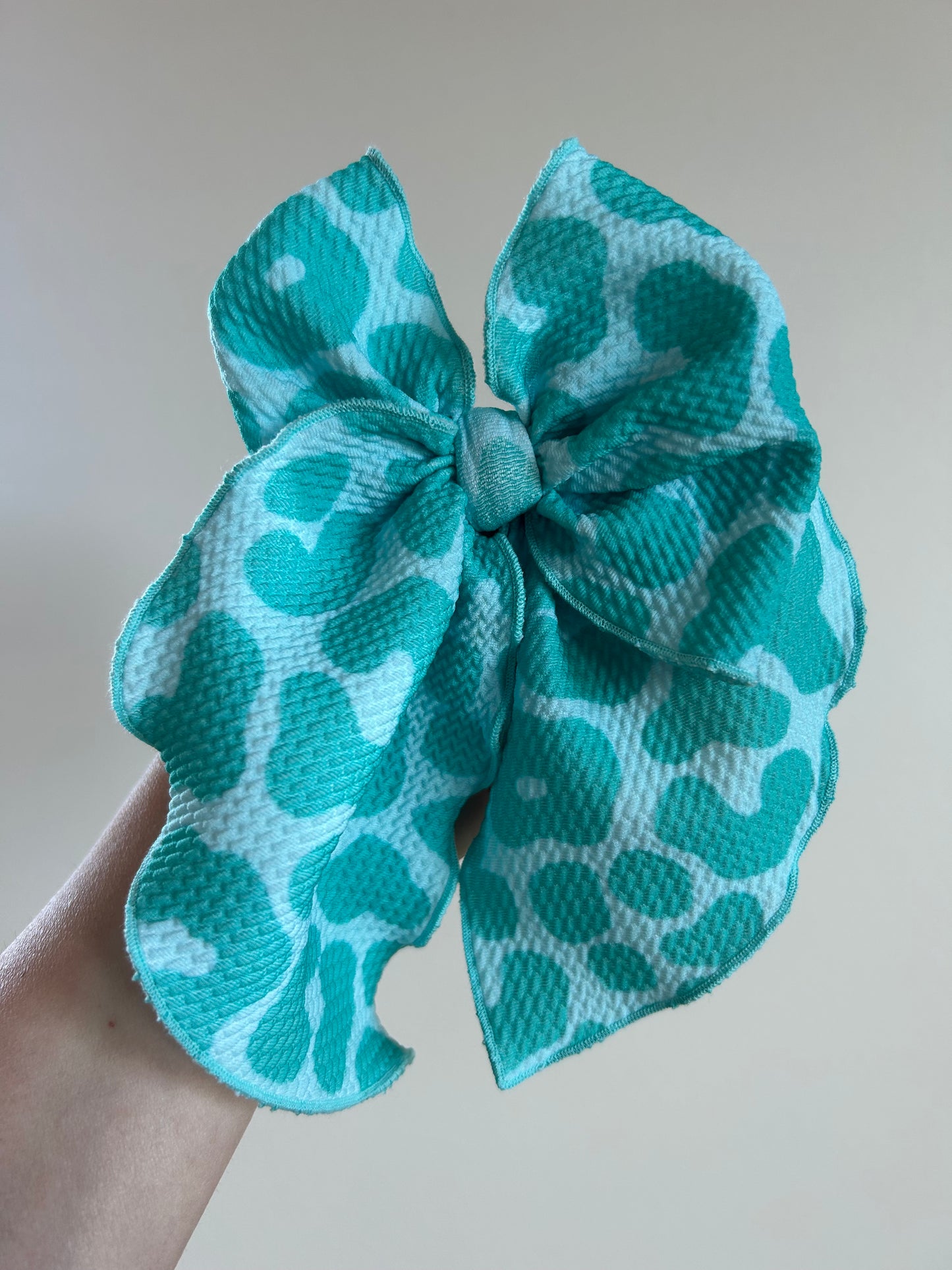 SAILOR BOW - READY TO SHIP - TURQUOISE CHEETAH