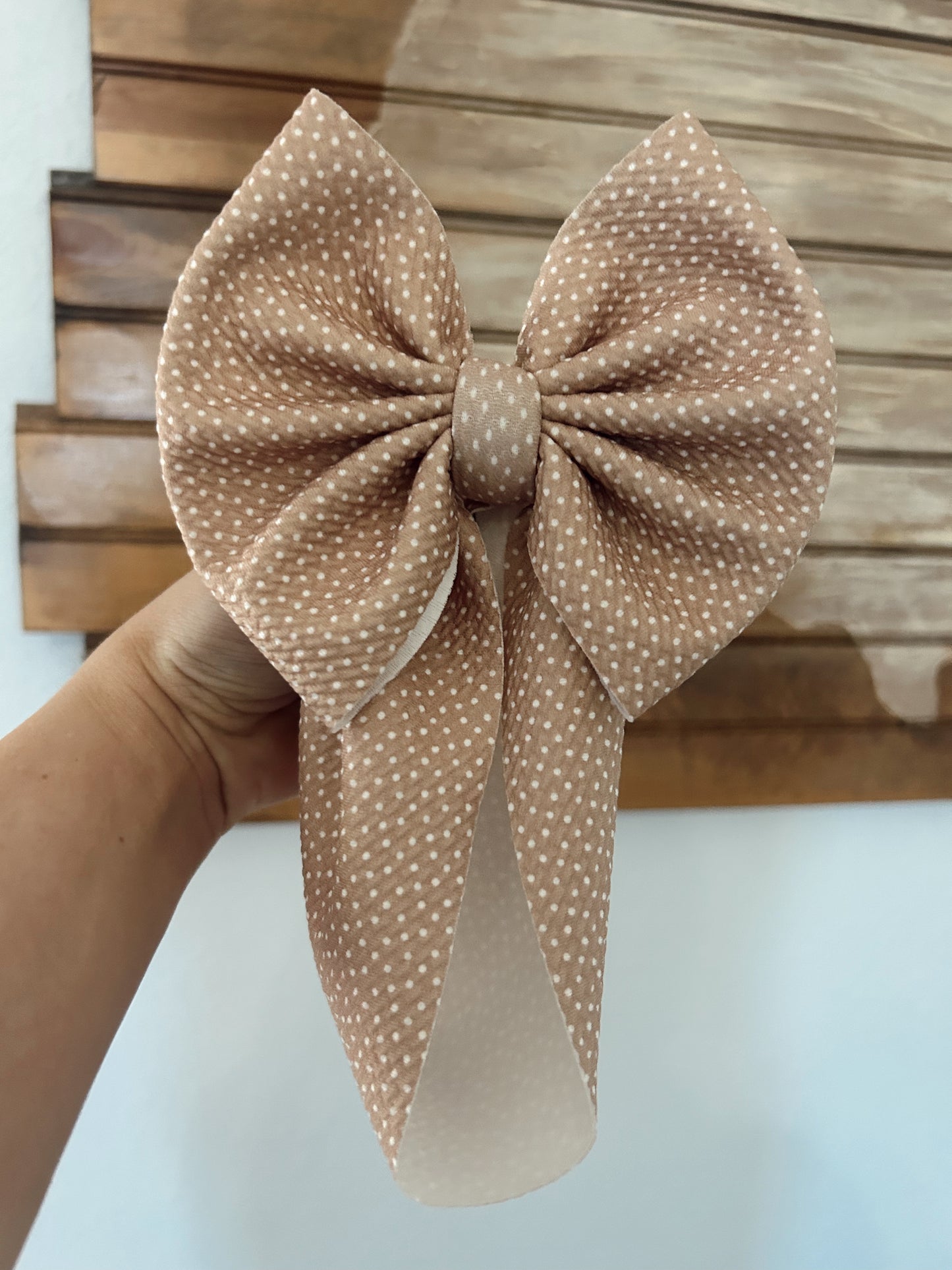 BOW - TAN DOTS