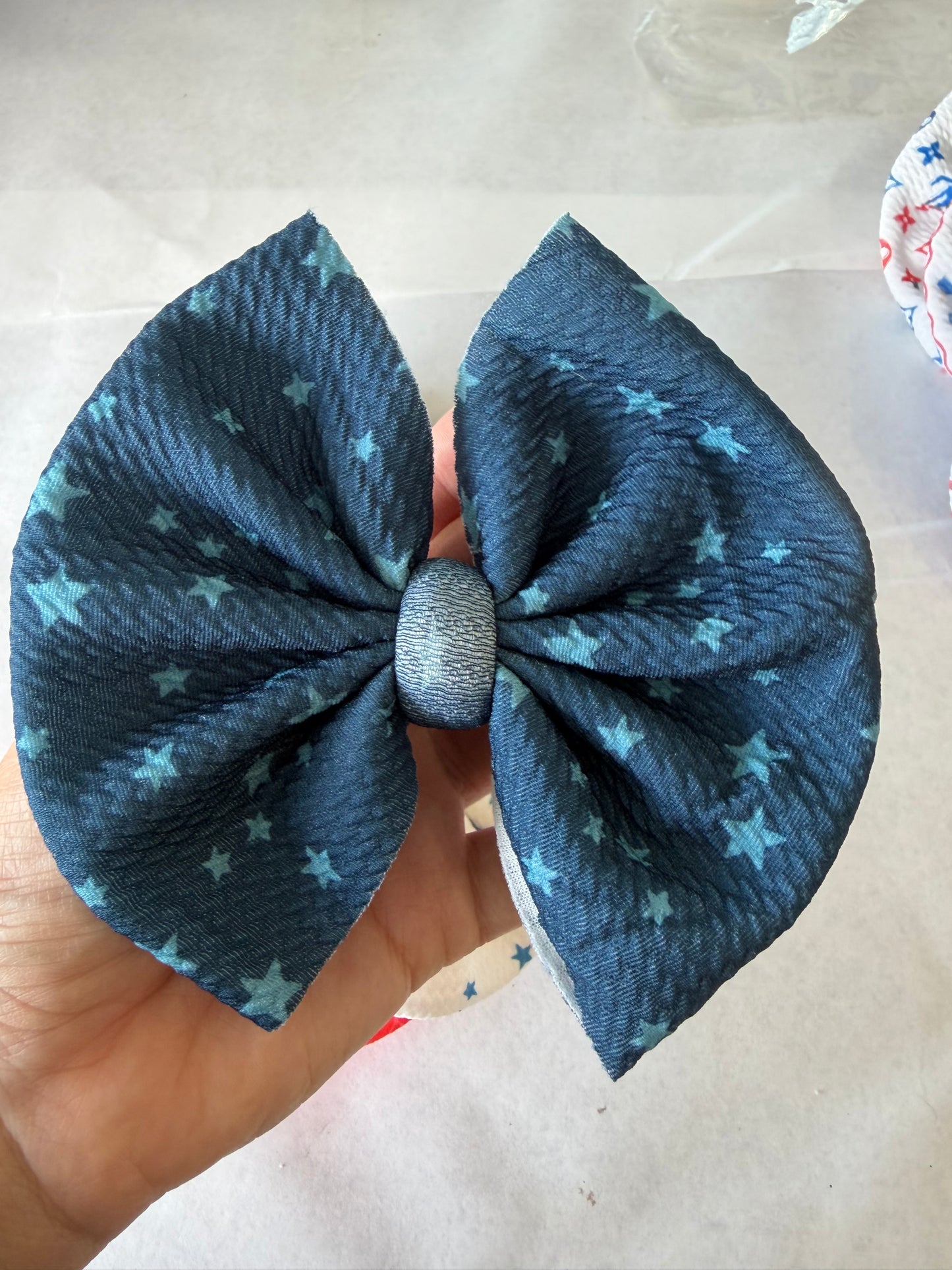 4TH OF JULY - BIG CLIP - BLUE STARS