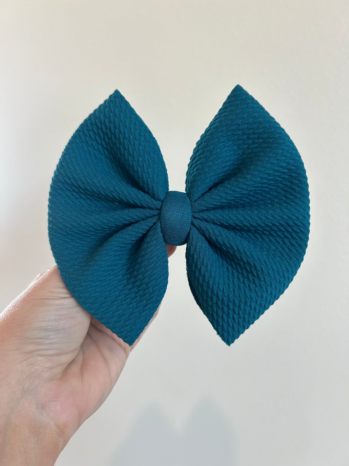 BIG CLIP BOW - TEAL SOLID