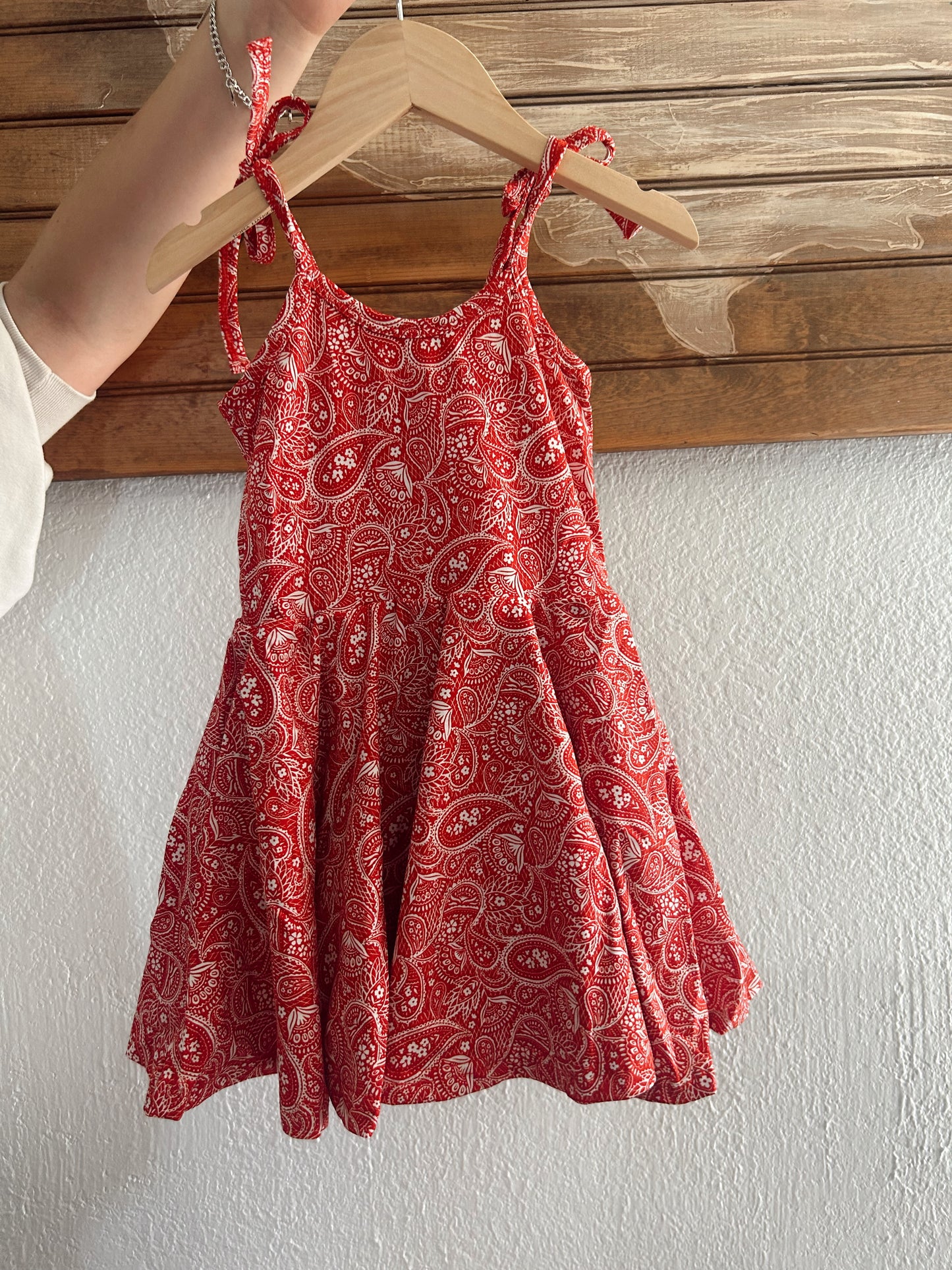 RED PAISLEY PRINT DRESS