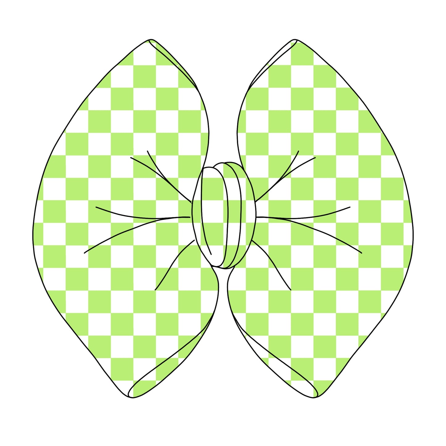 BOW - LIME GREEN CHECKERED