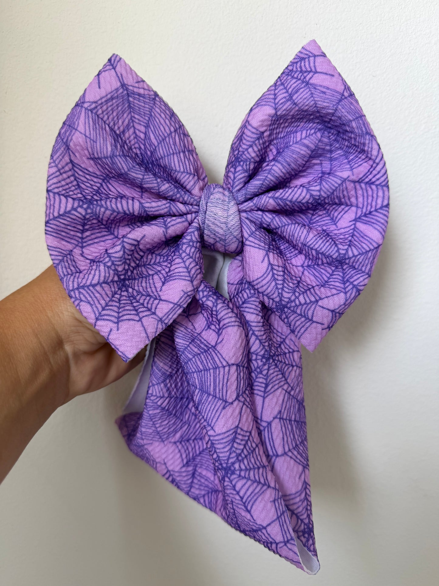 HALLOWEEN BOW - PURPLE WEBS