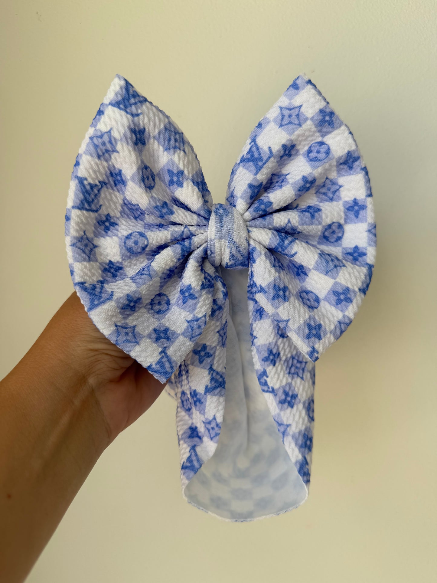 BABY REGULAR BOW- PURPLE BOUJEE CHECKERED