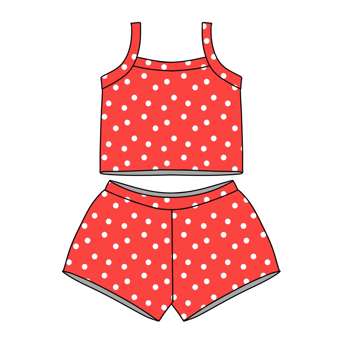 Red Dots Tank Set