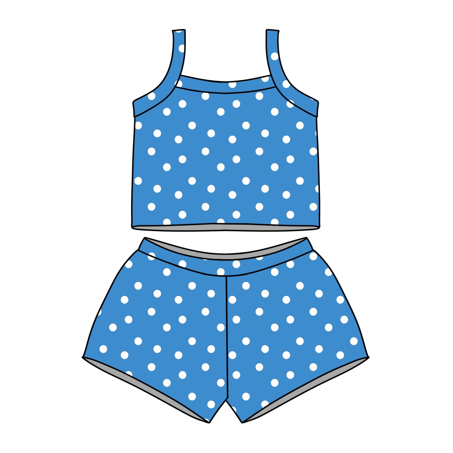 Blue Dots Tank Set