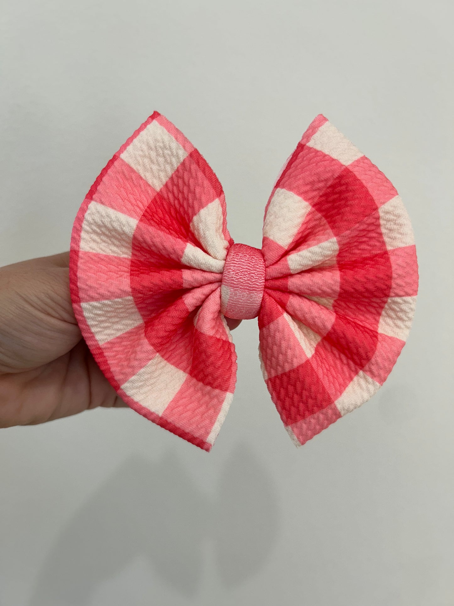 BIG CLIP - PINK/IVORY GINGHAM