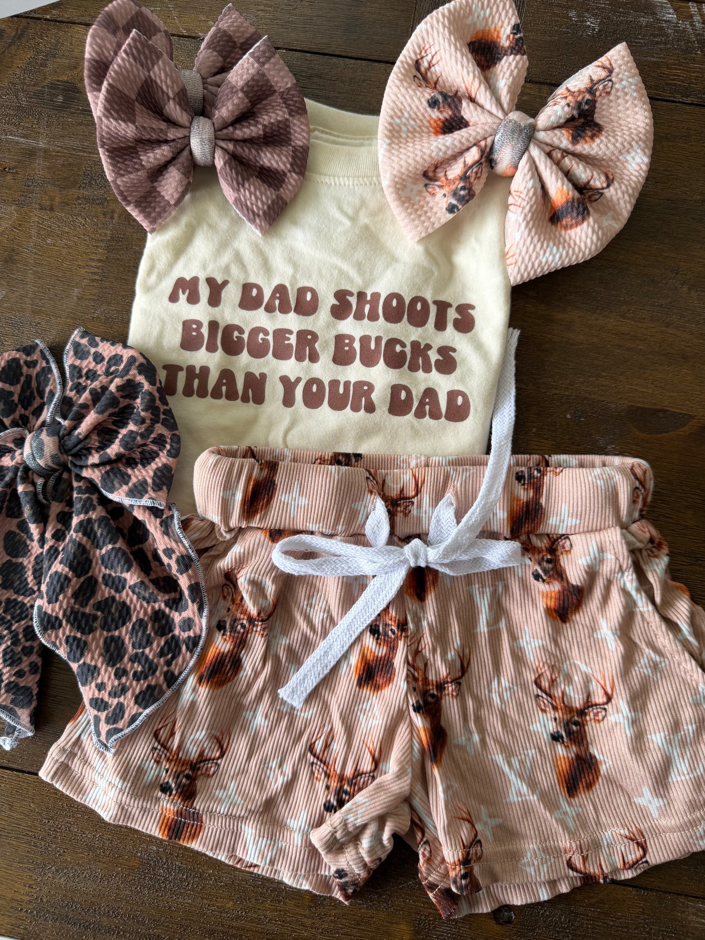 RIBBED BAMBOO SHORTS - BOUJEE DEER
