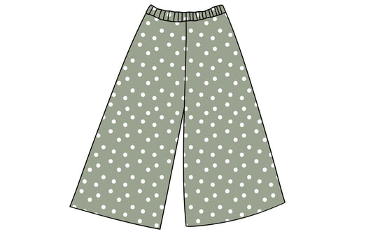 LOUNGE PANTS - SAGE DOTS
