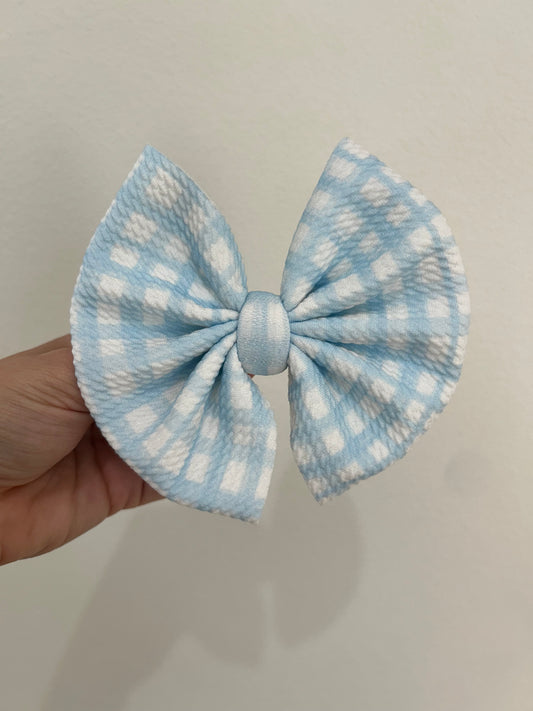 BIG CLIP - BABY BLUE GINGHAM/PLAID