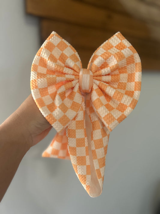 BOW - ORANGE/ORANGE CHECKERED