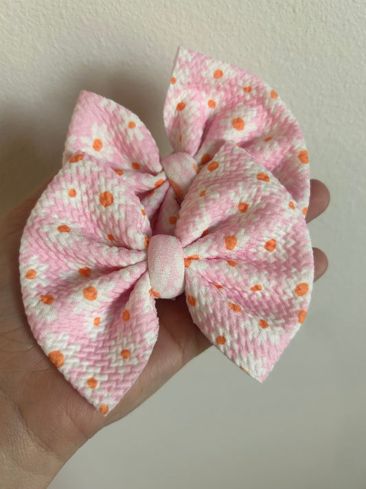 PIGGIE CLIPS - PINK DAISES