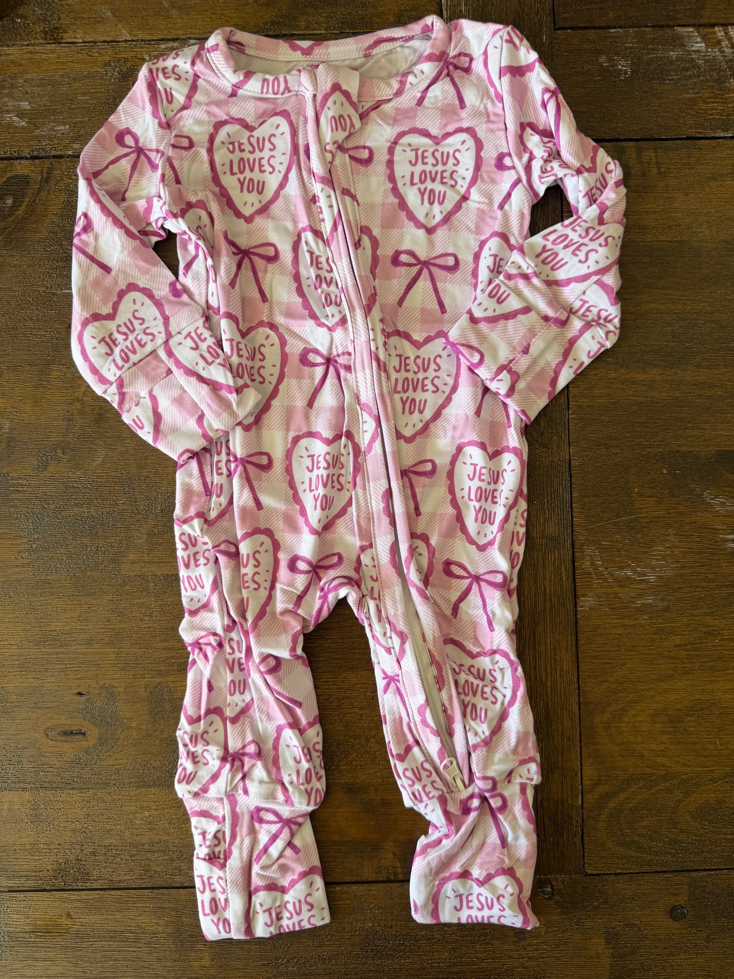 ZIPPY JAMMIES - JESUS PINK