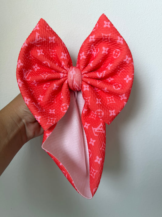 HALLOWEEN BOW - BOUJEE ORANGE WITH PINK