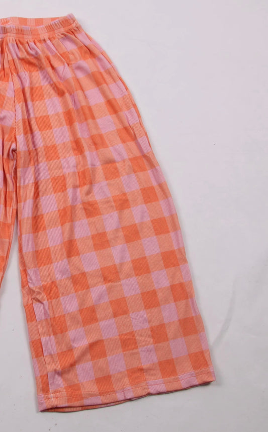 LOUNGE PANTS - PINK/ORANGE GINGHAM