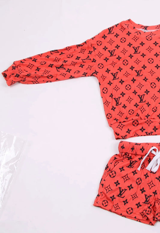 HALLOWEEN LOUNGE SET - ORANGE/ BLACK BOUJEE