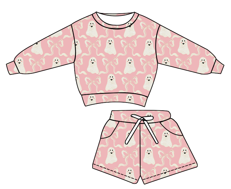 LOUNGE SET - RIBBED BAMBOO - PRE ORDER - PINK GHOST