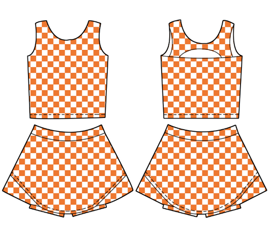 GAME DAY ATHLETIC SET -ORANGE/WHITE