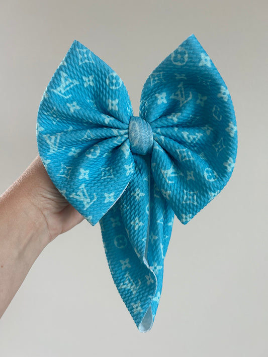 READY TO SHIP - BABY REGULAR BOW WRAP - BOUJEE BLUE