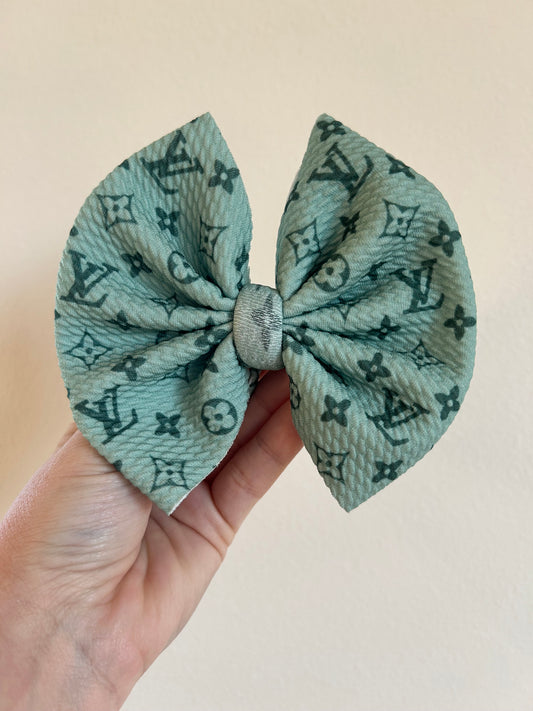 BIG CLIP BOW - GREEN BOUJEE