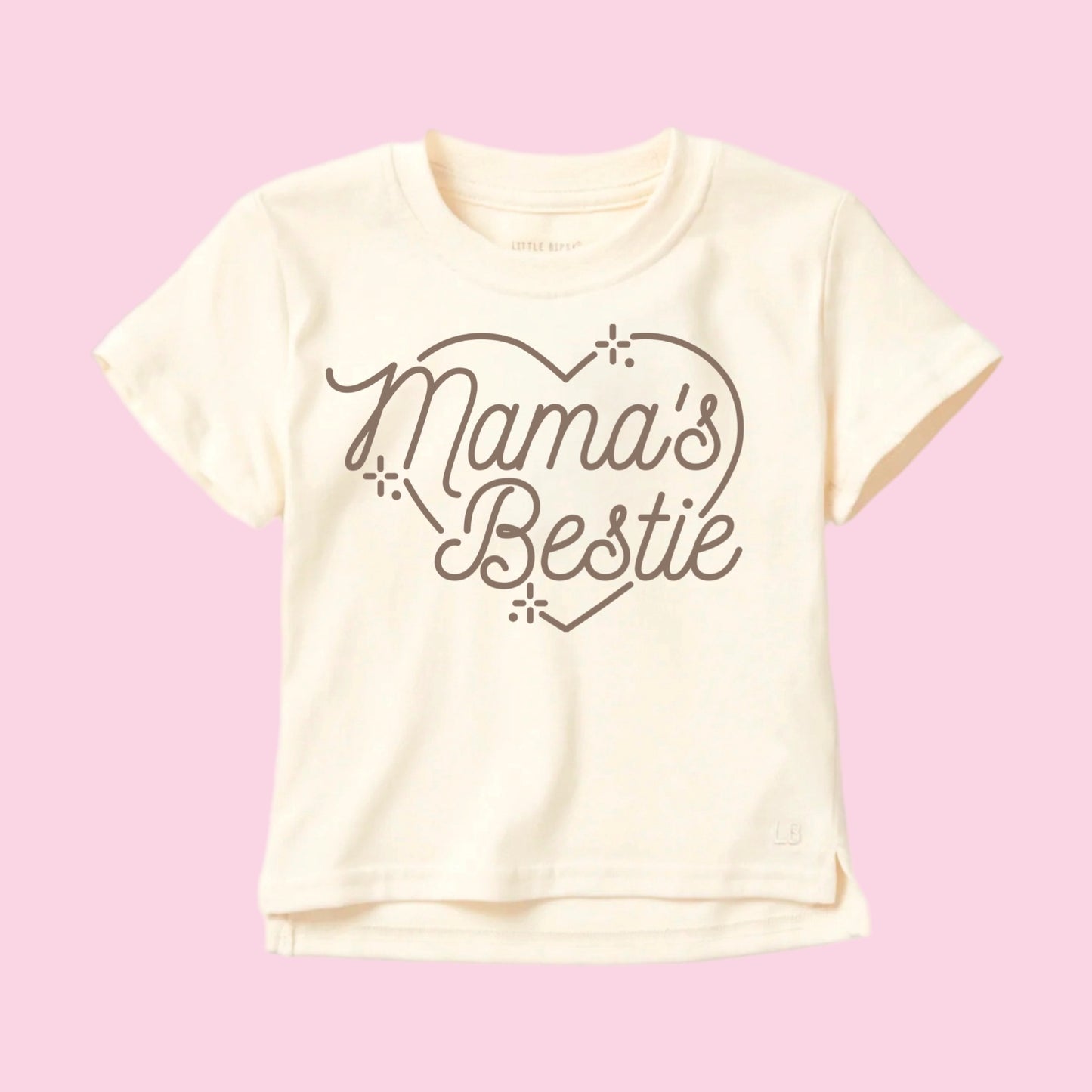 MAMA'S BESTIE TEE - BROWN HEART