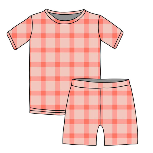 BAMBOO JAMMIES - READY TO SHIP - PINK/CORAL PLAID
