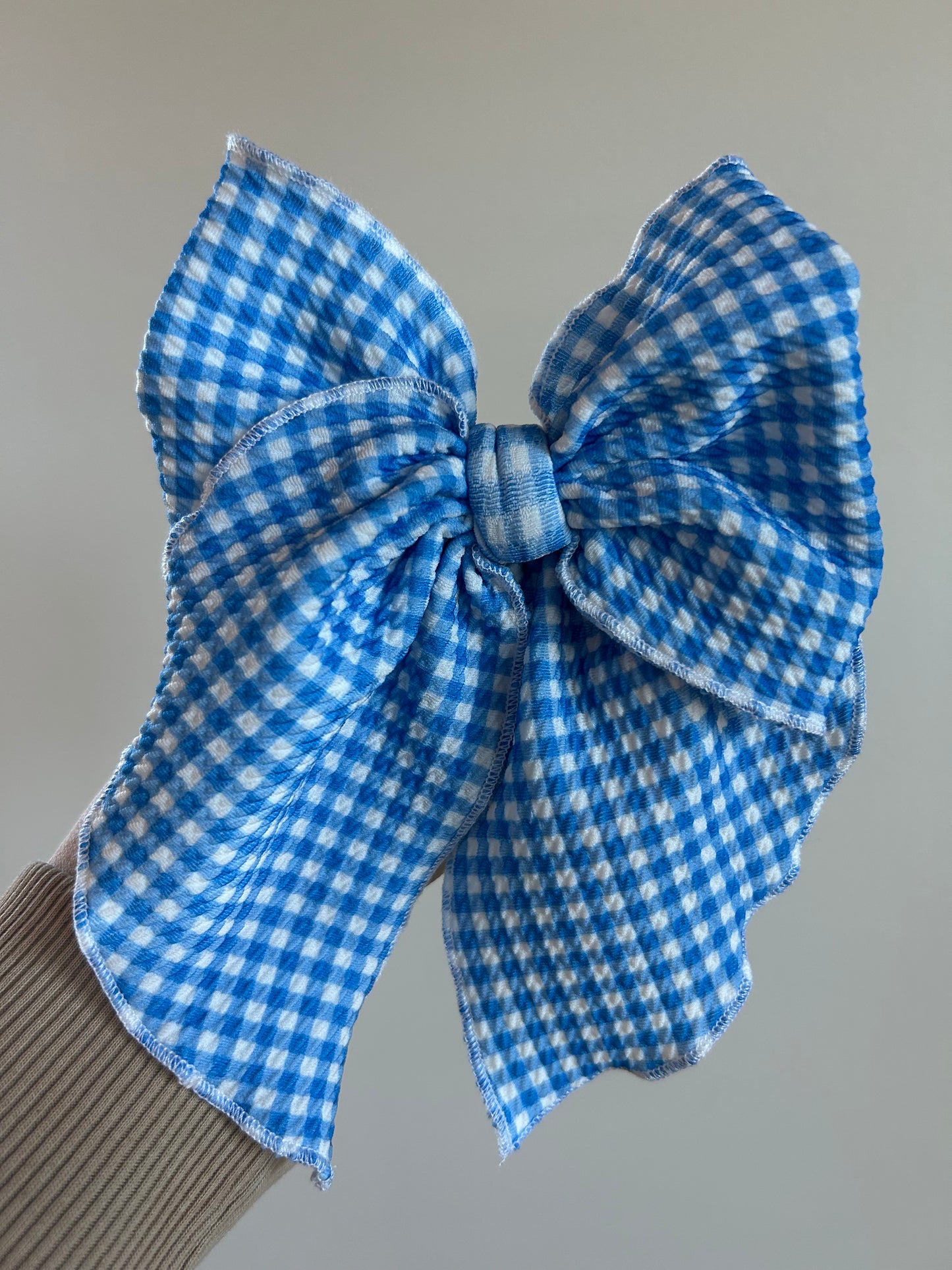 SAILOR BOW - READY TO SHIP - ROYAL BLUE GINGHAM